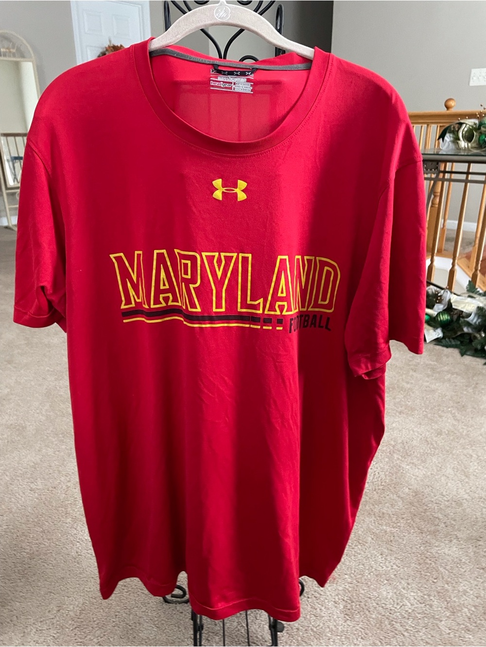 Under Armour Red Maryland Football Short-Sleeve Tee